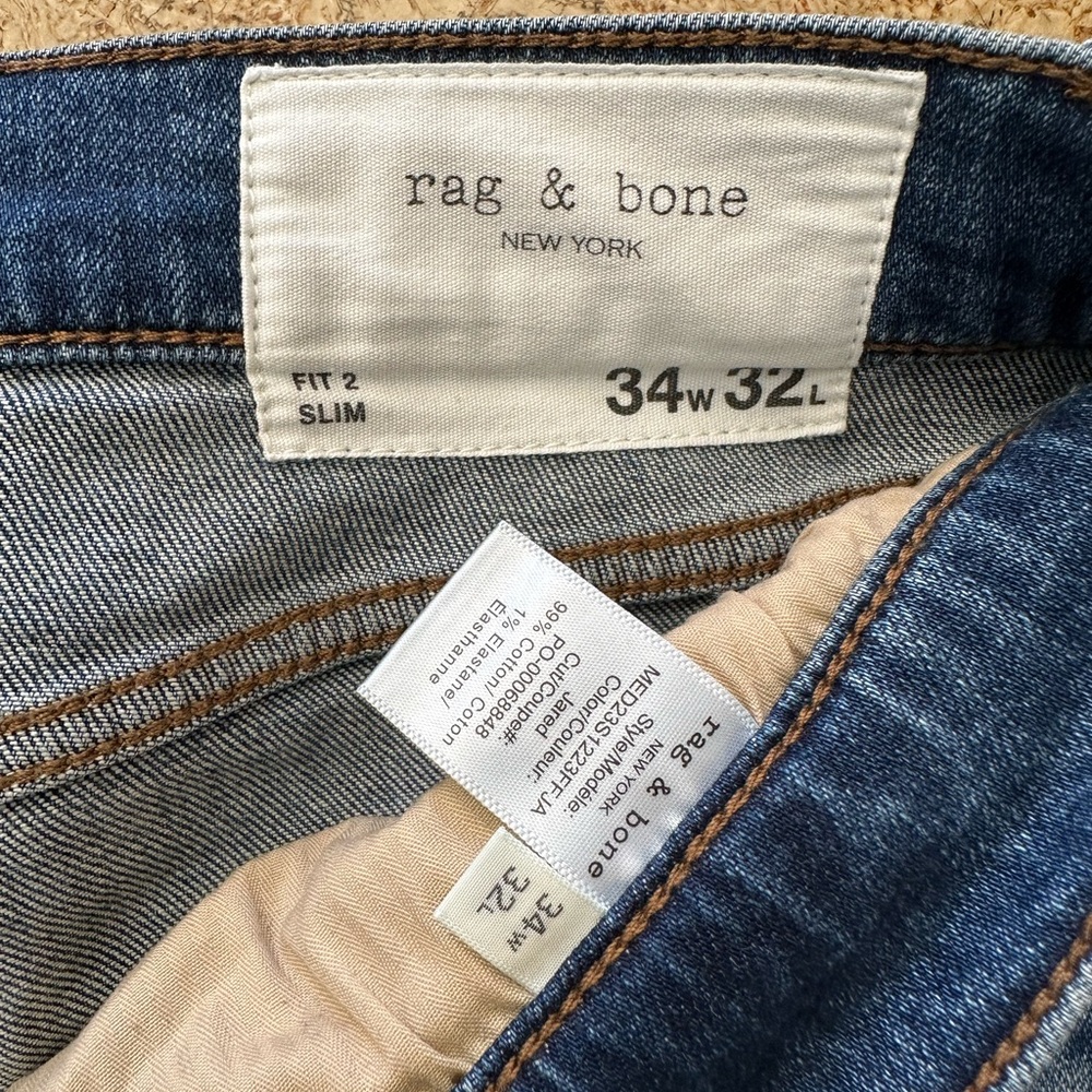Rag & Bone Men's Denim Slim Jeans (Waist: 34)